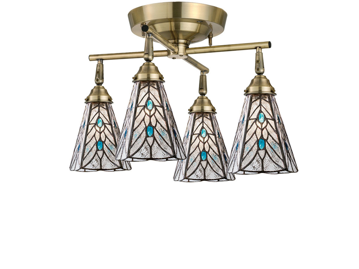 CUSTOM SERIES
4 Cross Ceiling Lamp × Stained Glass Tears / カスタムシリーズ
4灯クロスシーリングランプ × ステンドグラス（ティアーズ） （ライト・照明 > シーリングライト） 1