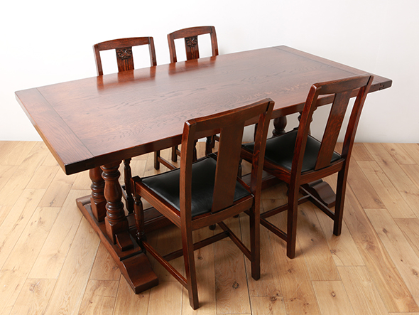 Lloyd's Antiques Reproduction Series
Big Oak Dining Table / ロイズ・アンティークス リプロダクションシリーズ
ビッグオーク ダイニングテーブル 幅180cm（ツインピラー） （テーブル > ダイニングテーブル） 2