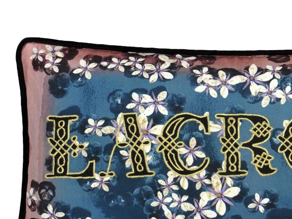 DESIGNERS GUILD Christian Lacroix Lacroix Cherry! Bleu Denim Cushion /  デザイナーズギルド クリスチャンラクロワ ラクロワ チェリー！ ブルーデニム クッション 60 × 30cm - インテリア・家具通販【FLYMEe】