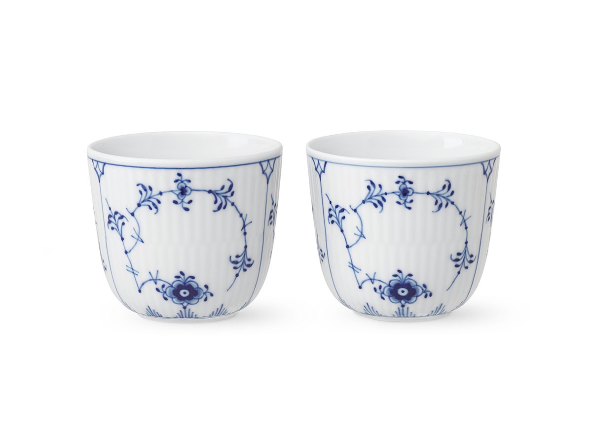 Blue Fluted Plain Cup Pair
