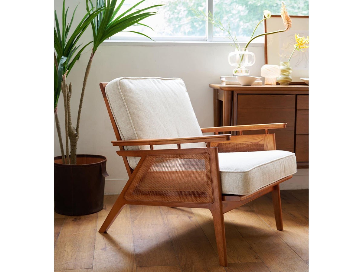 ACME Furniture WICKER LOUNGE CHAIR / アクメファニチャー ウィッカー ラウンジチェア（アイボリー） （チェア・椅子 > ラウンジチェア） 6