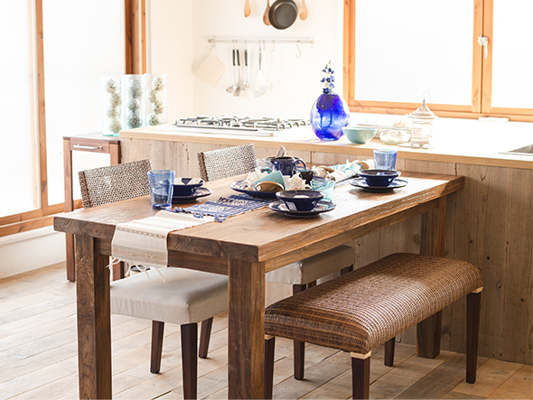 KAJA CHISTA Old Teak Dining Table / カジャ チスタ オールドチーク ダイニングテーブル 4本脚 幅180cm （テーブル > ダイニングテーブル） 4