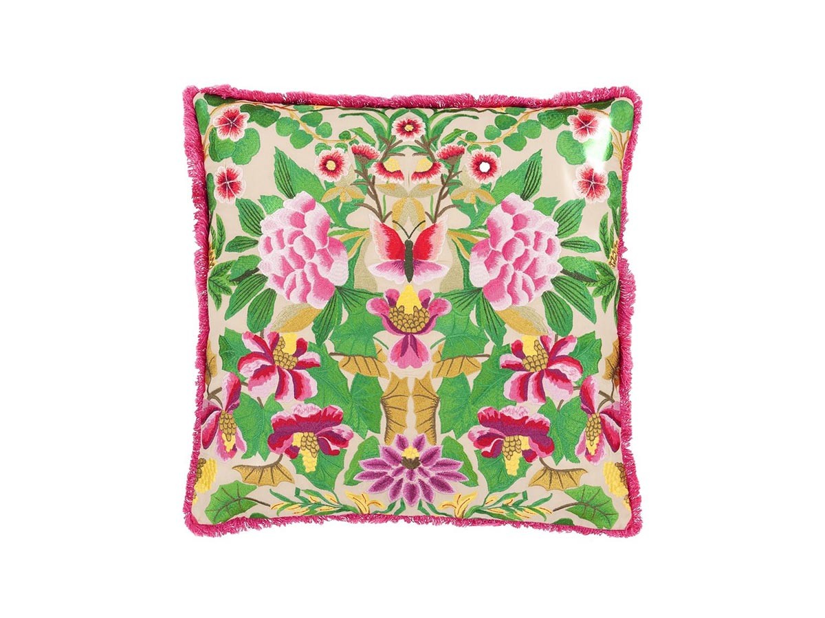 DESIGNERS GUILD Ikebana Damask Embroidered Cushion / デザイナーズギルド イケバナ ダマスク エンブロイダード クッション 50 × 50cm（フューシャ） （クッション > クッション・クッションカバー） 8