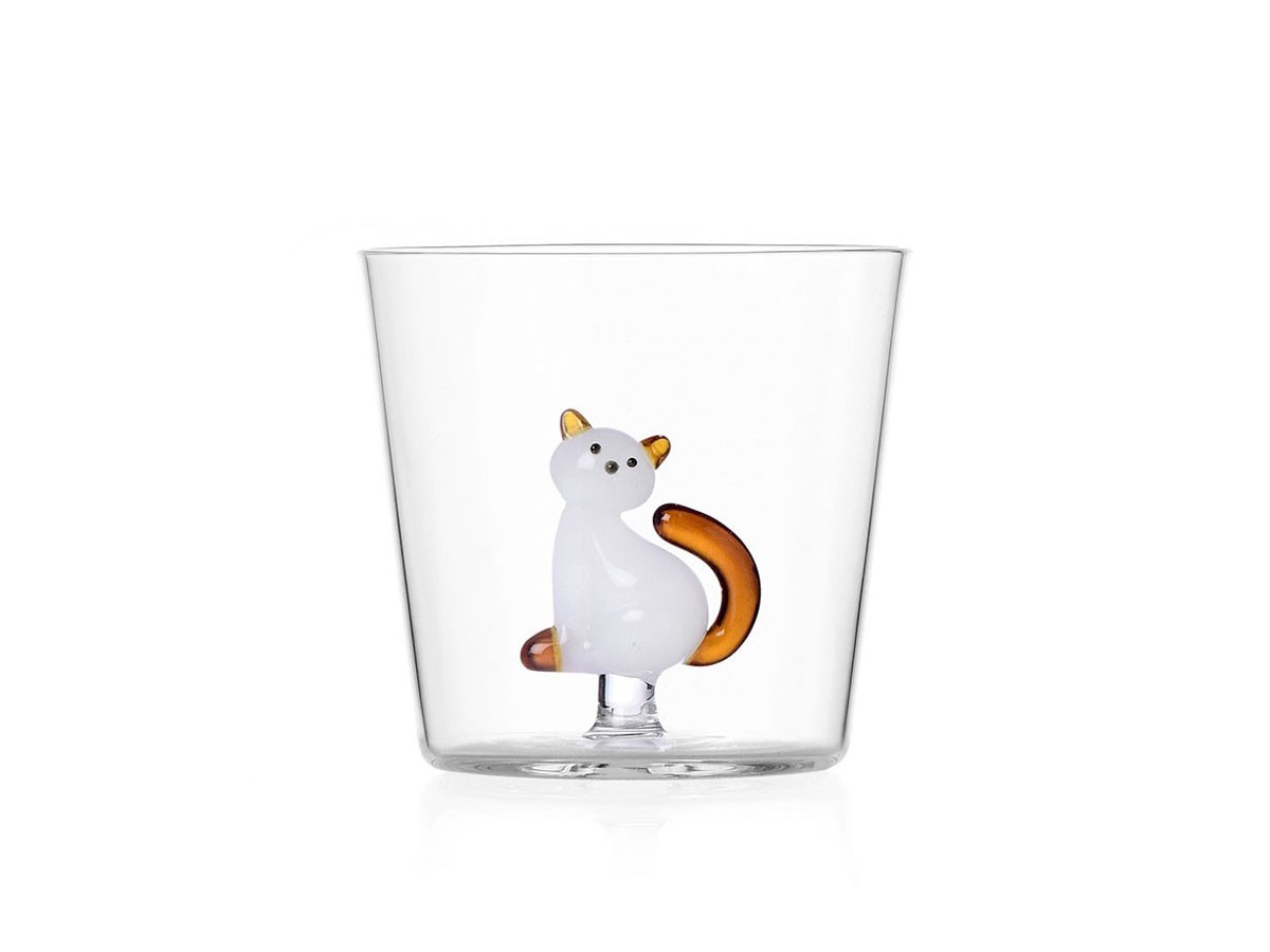 ICHENDORF MILANO Tabby Cat Tumbler
White Cat with Amber Tail / イッケンドルフ・ミラノ タビーキャット タンブラー 
ホワイトキャット with アンバーテール 350ml （食器・テーブルウェア > タンブラー・グラス） 2