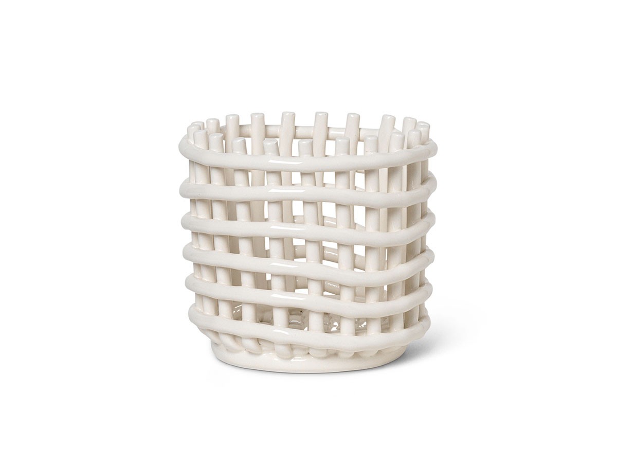 ferm LIVING Ceramic Basket S / ファームリビング セラミックバスケット スモール （花器・プランター・グリーン > 鉢・プランター） 1