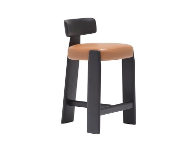 Andreu World Oru Chair Low Stool Upholstered Seat