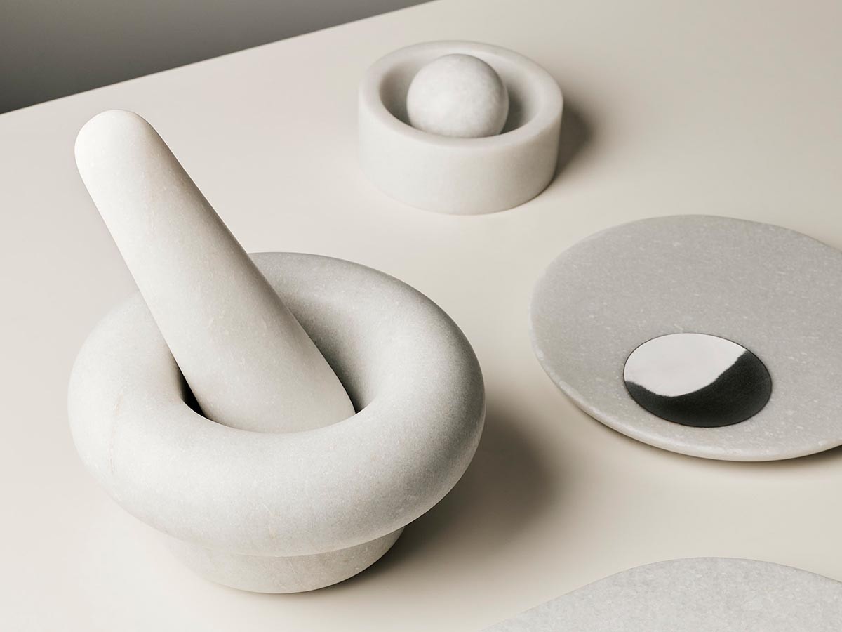 Tom Dixon. Stone Pestle And Mortar White / トム・ディクソン ストーン ペストル アンド モルタル（ホワイト） （キッチン家電・キッチン用品 > キッチン雑貨・キッチンツール） 2