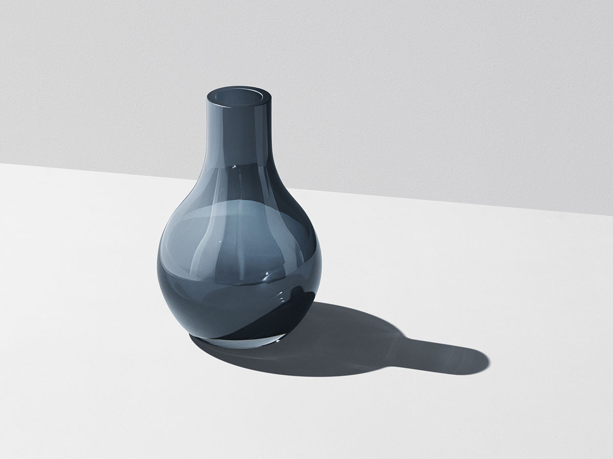【最終値下　まもなく出品終了】 ヴィンテージ　ガラス　オブジェ　花瓶 GEORG JENSEN CAFU VASE GLASS XS / ジョージ ジェンセン カフ