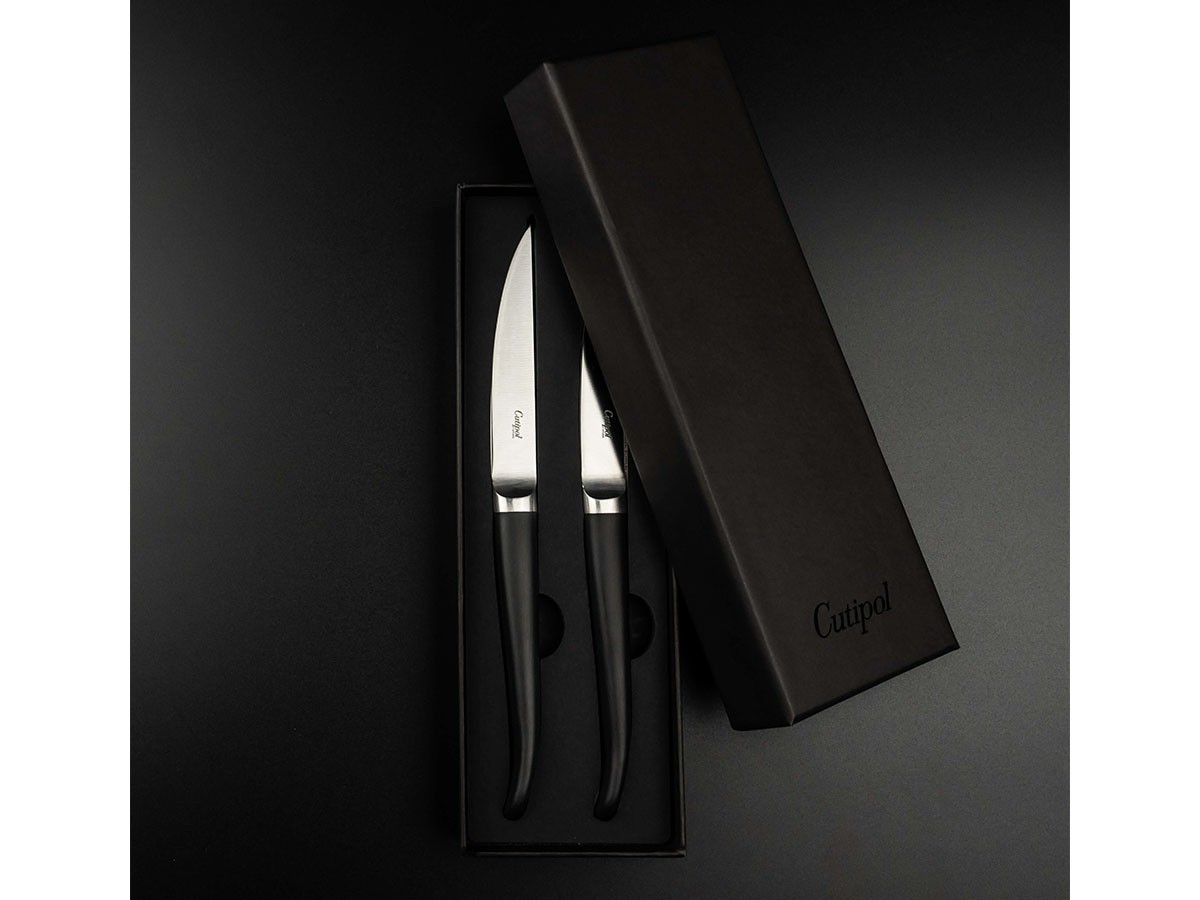 Cutipol RIB Steak Knife / クチポール リブ ステーキナイフ 2本セット（ブラック × シルバー） （食器・テーブルウェア > カトラリー） 3