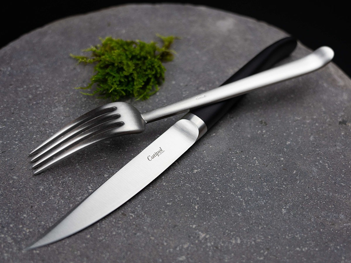 Cutipol RIB Steak Knife / クチポール リブ ステーキナイフ 2本セット（ブラック × シルバー） （食器・テーブルウェア > カトラリー） 4