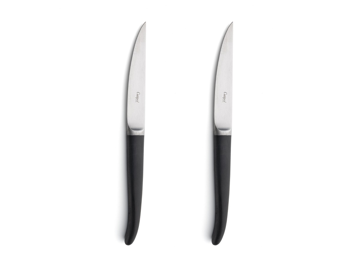 Cutipol RIB Steak Knife / クチポール リブ ステーキナイフ 2本セット（ブラック × シルバー） （食器・テーブルウェア > カトラリー） 1